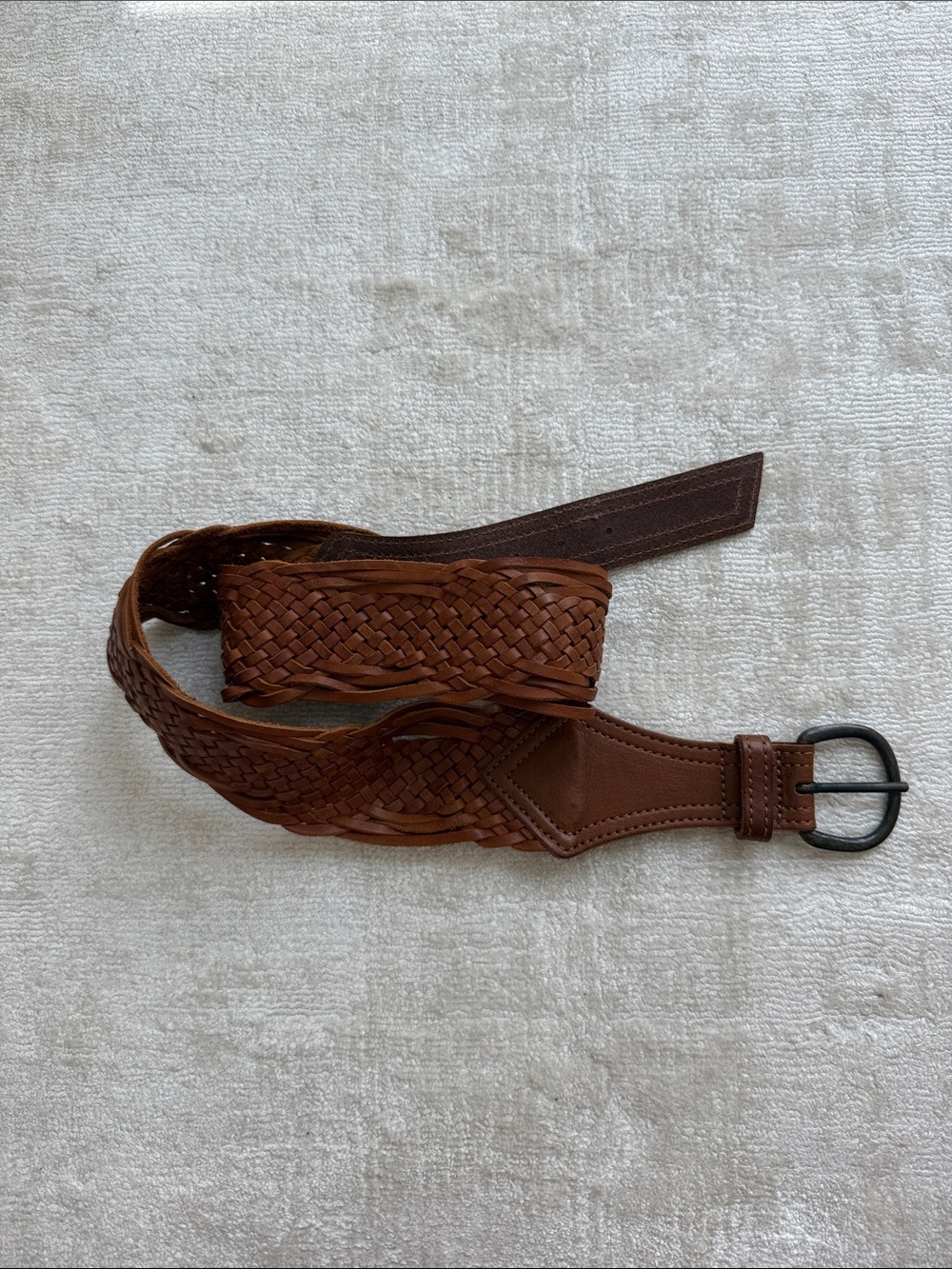 Calypso St Barthe Braided Brown Leather Belt
